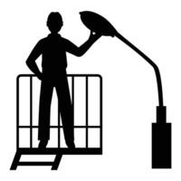 Silhouette of an Engineer Holding a Blueprint vector