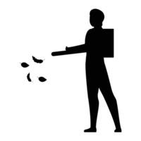 Silhouette of a Gardener Holding a Watering Can vector
