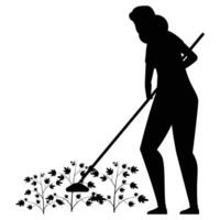 Silhouette of a Gardener Holding a Watering Can vector