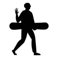 Silhouettes of Winter Fun Activities in Snow and Ice vector