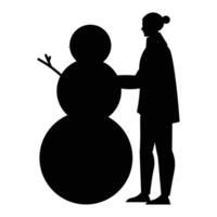 Silhouettes of Winter Fun Activities in Snow and Ice vector