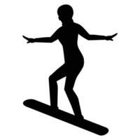 Skier Silhouette in Winter Landscape - Snowy Adventure vector