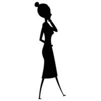 Silhouettes of Business Ladies in Professional Poses vector