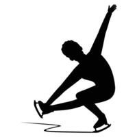 Skating Silhouettes of Men Dynamic Motion on Ice vector