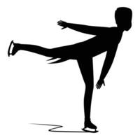Skating Silhouettes of Men Dynamic Motion on Ice vector