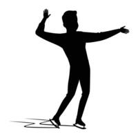 Skating Silhouettes of Men Dynamic Motion on Ice vector