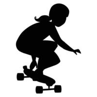 Athlete on a Skateboard Action Silhouette in Motion vector