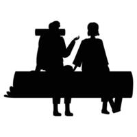 Hiker People Exploring Mountain Trails in Nature vector