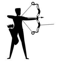 Silhouettes of Archery Athletes in Action Poses vector
