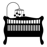 Baby Cot Silhouette Against a Soft Background vector