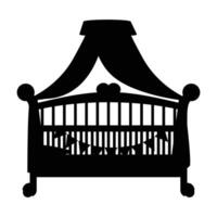 Baby Cot Silhouette Against a Soft Background vector