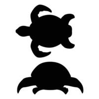 Turtle Silhouette Swimming in the Ocean vector