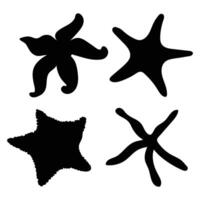 Starfish Silhouette on Sandy Beach Background vector