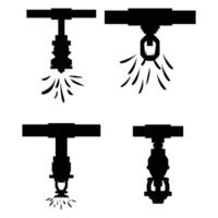 Sprinkler Silhouette in a Garden Setting vector