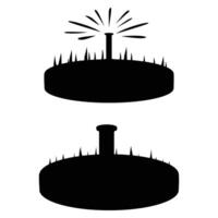 Sprinkler Silhouette in a Garden Setting vector