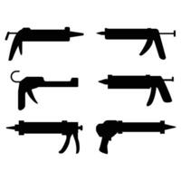 Caulk Gun Silhouette on a White Background vector