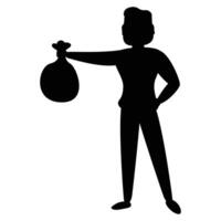 Millionaire Silhouette with white Background vector