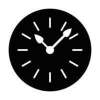 Time Clock Silhouette with Glowing Hands vector