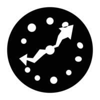 Time Clock Silhouette with Glowing Hands vector