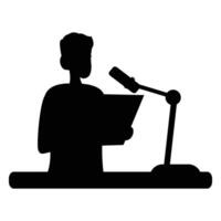 Internet Blogger Silhouette with Laptop and Camera vector