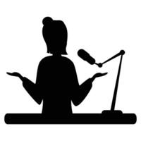 Internet Blogger Silhouette with Laptop and Camera vector