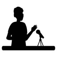 Internet Blogger Silhouette with Laptop and Camera vector