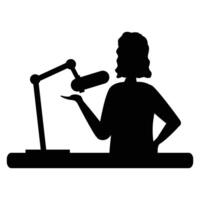Internet Blogger Silhouette with Laptop and Camera vector