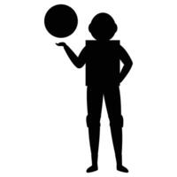 Astronaut Silhouette Floating in Space Against Stars vector