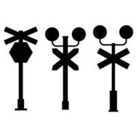 Train Crossings Doodle Silhouette on a white Background vector