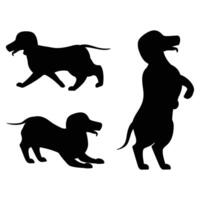 Dachshund Silhouette Running in a Field vector