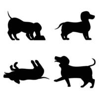 Dachshund Silhouette Running in a Field vector