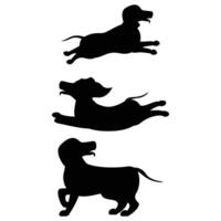 Dachshund Silhouette Running in a Field vector