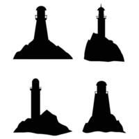 Silhouette of a Lighthouse Against a with white background vector