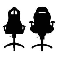 Gaming Chair Silhouette Against a white Background vector