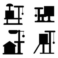 Cat Game Complex Silhouette with Multiple Levels vector