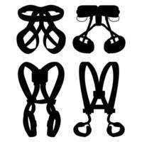 Climbing Harness Silhouette on a White Background vector