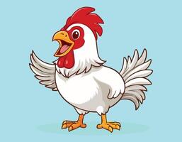 cartoon chicken with open mouth and red beak vector
