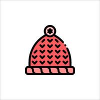 A knitted hat icon on a white background vector