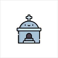 A church icon with a cross on top vector