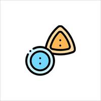 A triangle and a button icon vector