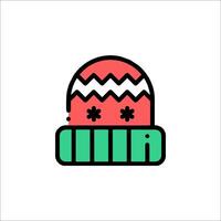 A red and green hat with a snowflake on it vector