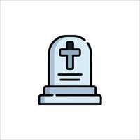 A tombstone with a cross on top vector