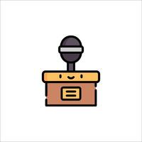 A microphone icon on a box vector