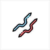 A snake and a snake are on a white background vector
