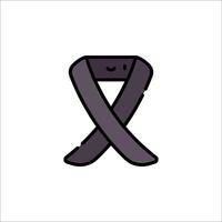 A black ribbon with a smiley face on it vector