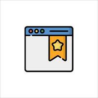 A star icon on a computer screen vector