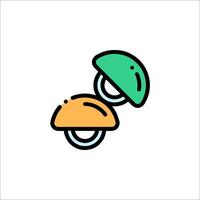 Two rings with two different colors on them vector