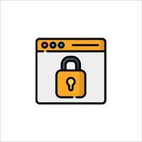 A padlock icon on a computer screen vector