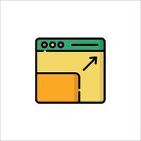 A web page with an arrow pointing up vector