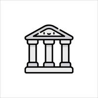 A building with columns and pillars on a white background vector